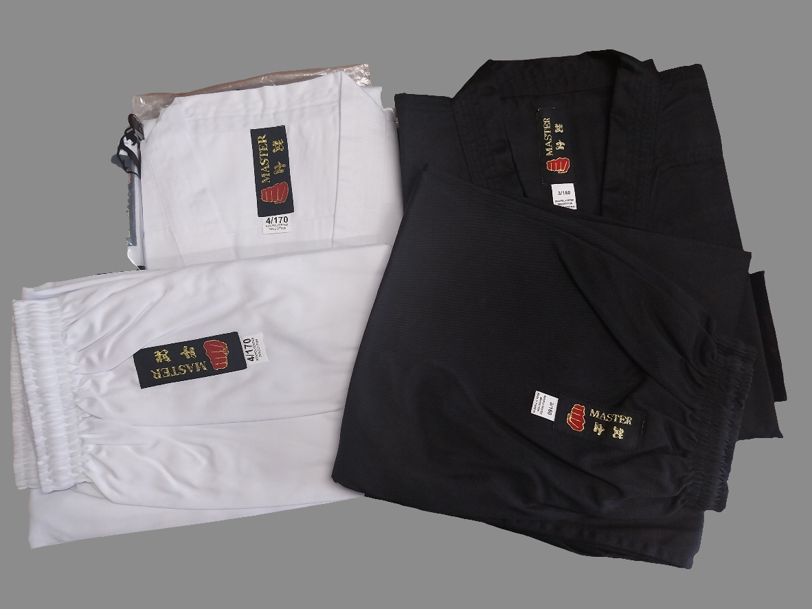 KARATE SUIT 7.5OZ (ADULT) BLACK / WHITE