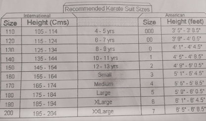 KARATE SUITS 7.5OZ (Child)  Black -  White